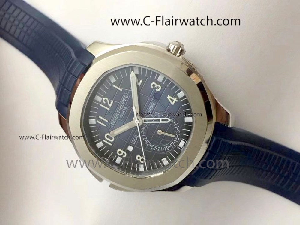Copy Patek Philippe Aquanaut TRAVEL TIME Watch Blue Dial